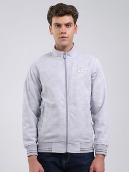 Monte Carlo - Men Grey Textured Regular Fit Sweatshirt