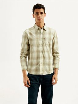 Levi's - Men Beige Checks Slim Fit Shirt