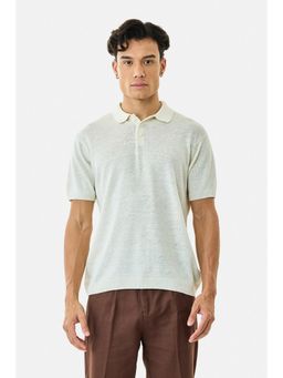 Snitch - Cream Solid Polo T-Shirt for Men