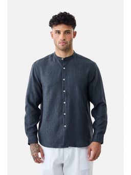 Snitch - Grey Textured Full Sleeves Regular Shirt for Men