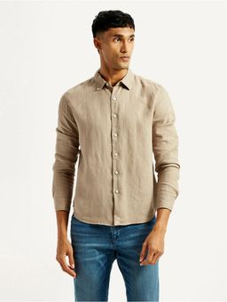 Levi's - Men Solid Beige Slim Fit Shirt