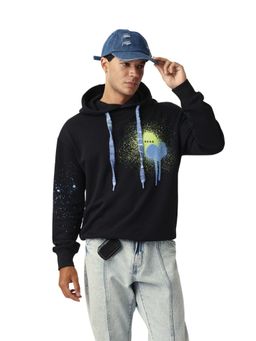 The Bear House - Men Black Graphic Hoodie