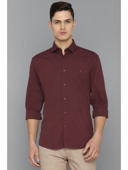 Louis Philippe - Men Solid Maroon Shirt