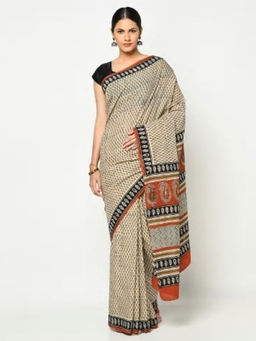 Fabindia - Cotton Bhagru Printed Sari
