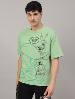 Free Authority - Green Looney Tunes Graphic Loose Fit T-Shirt