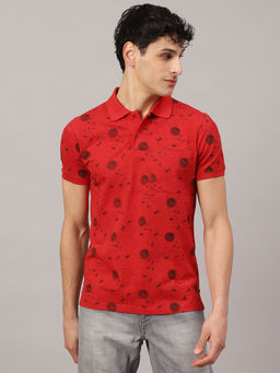 Free Authority - Red Star Wars Printed Regular Fit Polo T-Shirt