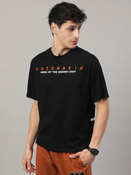 Free Authority - Black Naruto Graphic Loose T-Shirt