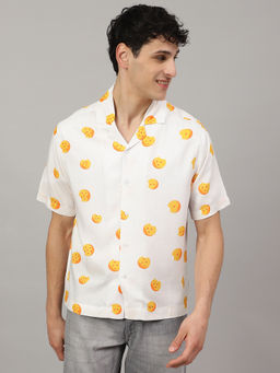 Free Authority - White Dragon Ball Z Printed Regular Fit Shirt