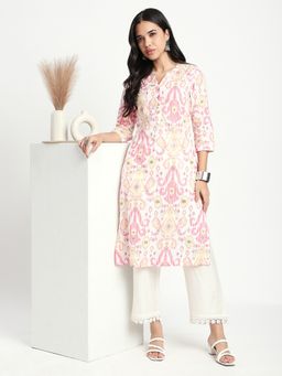 R&B - Pink Printed Regular Kurta