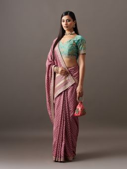 Kasee - Women Pink Art Silk Embroidered Saree With Unstitched Blouse