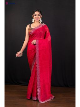 Boveee - Red Jimmy Choo Saree Without Blouse