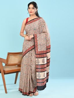 Ushvii - Women Multi-Color Modal Printed Saree Without Blouse