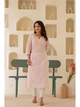 Juniper - Pink Blush Whisper Embroidered Kurta