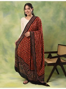 Ushvii - Women Red Pure Cotton Abstract Dupatta