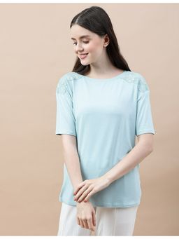 Marks & Spencer - Viscose Mix Lace Round Neck Top