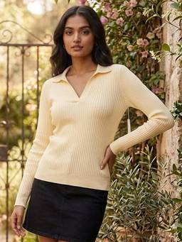 NOBARR - Women Yellow Viscose Textured Top