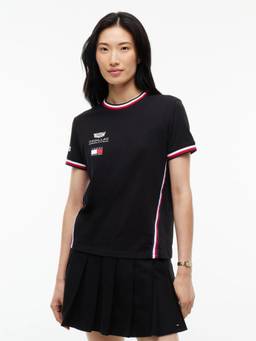 Tommy Hilfiger - Women Black Cotton Typography T-shirt