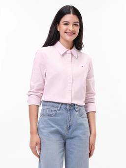 Tommy Hilfiger - Women Pink Cotton Solid Shirt
