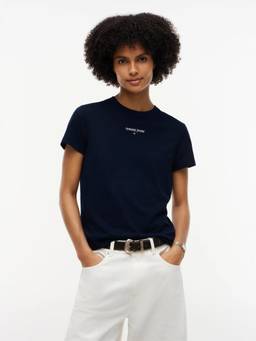 Tommy Hilfiger - Women Navy Blue Cotton Solid T-shirt
