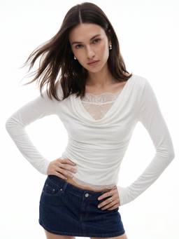 Outzidr - Women White Polyester Self Design Top