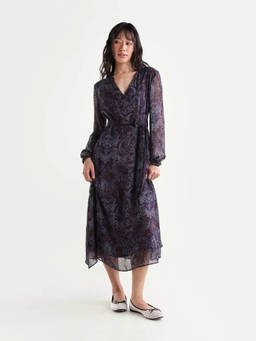 RAREISM - Women Purple Polyester Paisley Dress