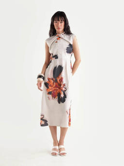 RAREISM - Women Off White Polyester Floral Dress