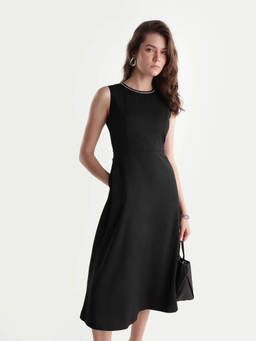 RAREISM - Women Black Polyester Sequined Dress