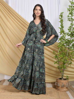 BOHOLYFE - Seraphina Bloom Green Maxi Dress