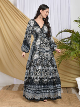 BOHOLYFE - Vivienne Midnight Glow Black Maxi Dress