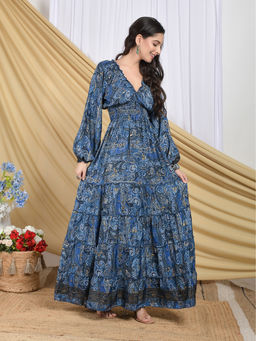 BOHOLYFE - Selene Romance Blue Maxi Dress