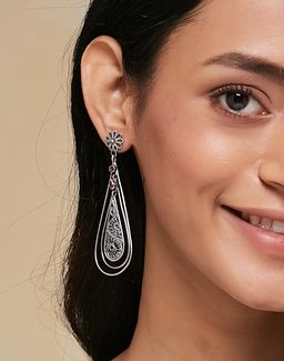 Fabindia - Women Pink Stone Stylish Dangler Earrings