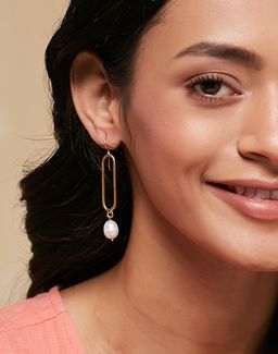 Fabindia - Women Stylish White Pearl Dangler Earrings