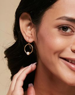 Fabindia - Women White Pearl Dangler Earrings