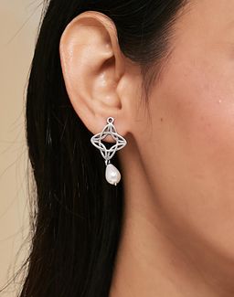 Fabindia - Women White Pearl Drop Earrings