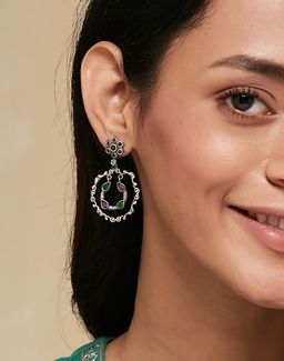 Fabindia - Women Multi-Color Stone Dangler Earrings