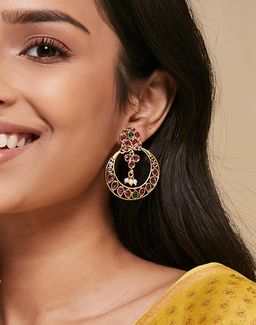 Fabindia - Women Metal Multi-Color Chandbali Earrings