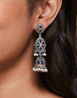 Fabindia - Women Metal Blue Jhumka Earrings