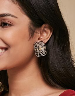 Fabindia - Women Metal Big Stud Earrings