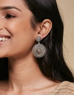 Fabindia - Women Metal Dual Tone Dangler Earrings