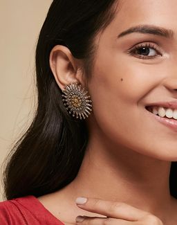 Fabindia - Women Metal Big Stud Earrings