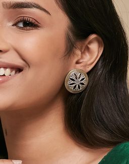 Fabindia - Women Metal Floral Stud Earrings