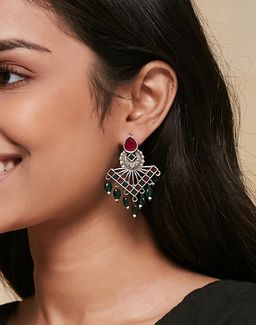 Fabindia - Women Metal Multi-Color Dangler Earrings