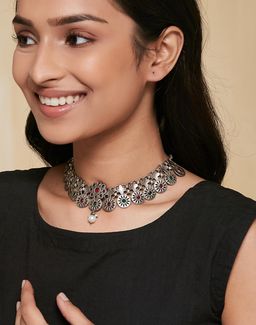 Fabindia - Women Metal Multi-Color Stone Necklace
