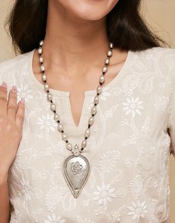 Fabindia - Women Metal Multi-Color Stone Long Necklace