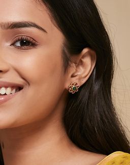 Fabindia - Women Metal Multi-Color Stud Earrings