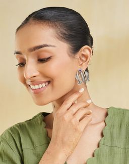 Fabindia - Women Blue Stone Drop Earrings