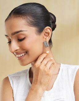 Fabindia - Women Silver Half Hoop Earrings