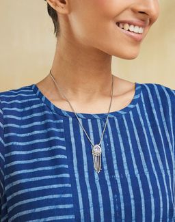 Fabindia - Women Purple Short Pendant Necklace