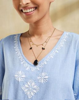 Fabindia - Women Black Layered Necklace