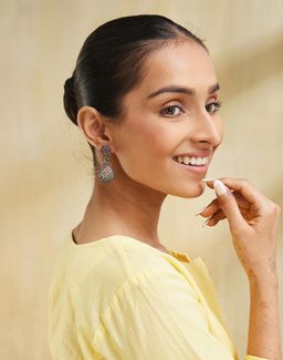 Fabindia - Women Multi-Color Floral Dangler Earrings